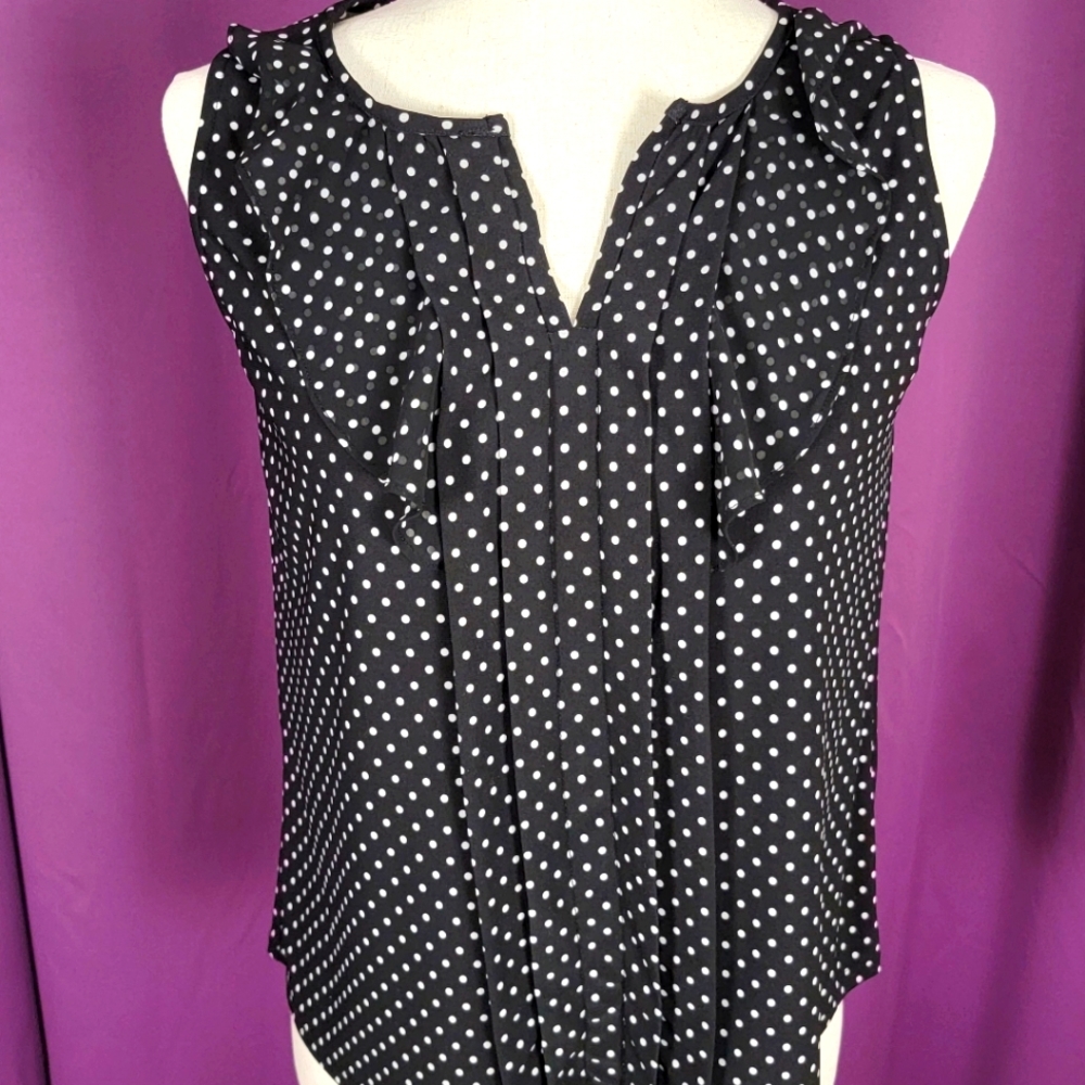 Polka dot black top